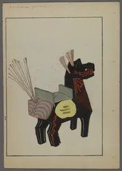 Giochi giapponesi, da Unai no tomo (Gli amici di un bambino) di Shimizu Seifu, 1891-1923. Cavallo.